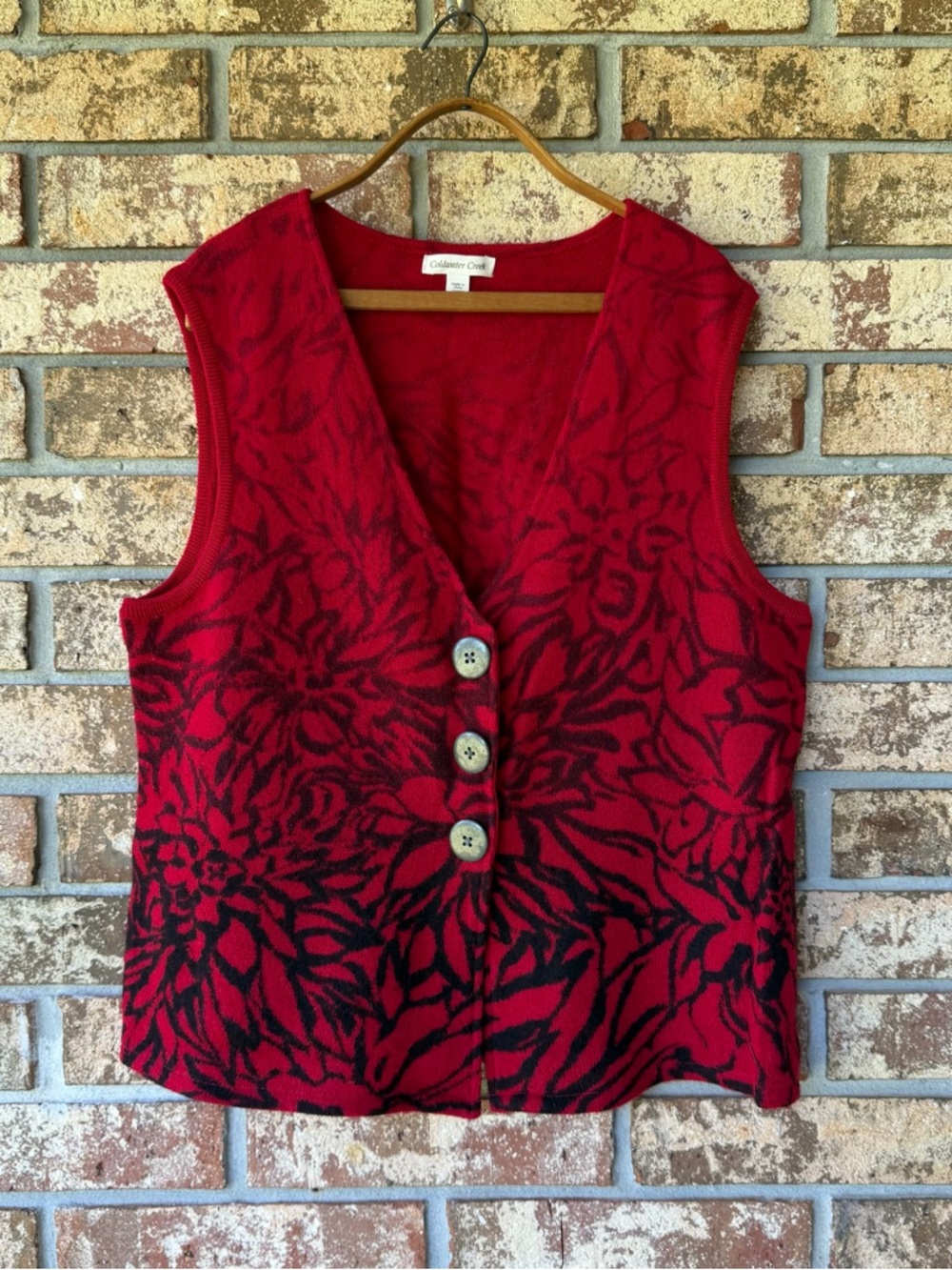 Coldwater Creek Vest 100% Wool Women’s Size XL Righteous Red! Excellent!